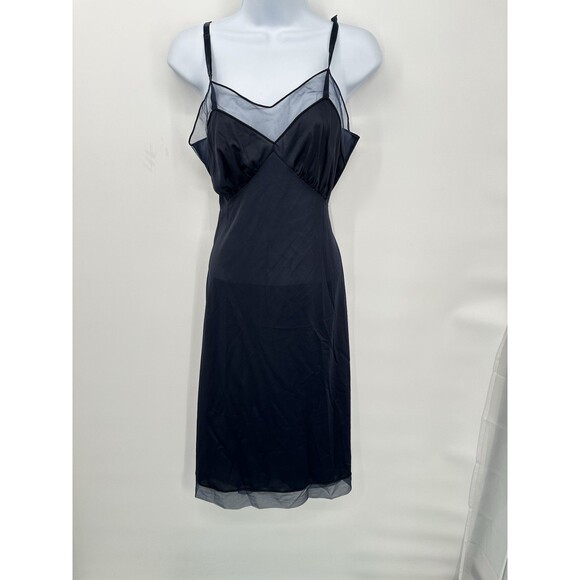 Vtg Vanity Fair Slip Black Lace Bodice Size 34 True Vintage Tricot Nylon USA - Picture 2 of 9